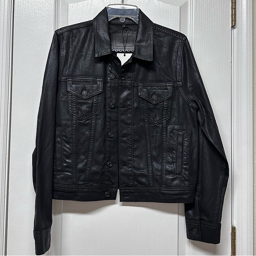 7 For All Mankind Black Jean Jacket